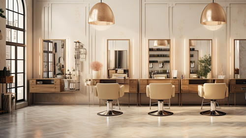 salon chairs and mirrors
